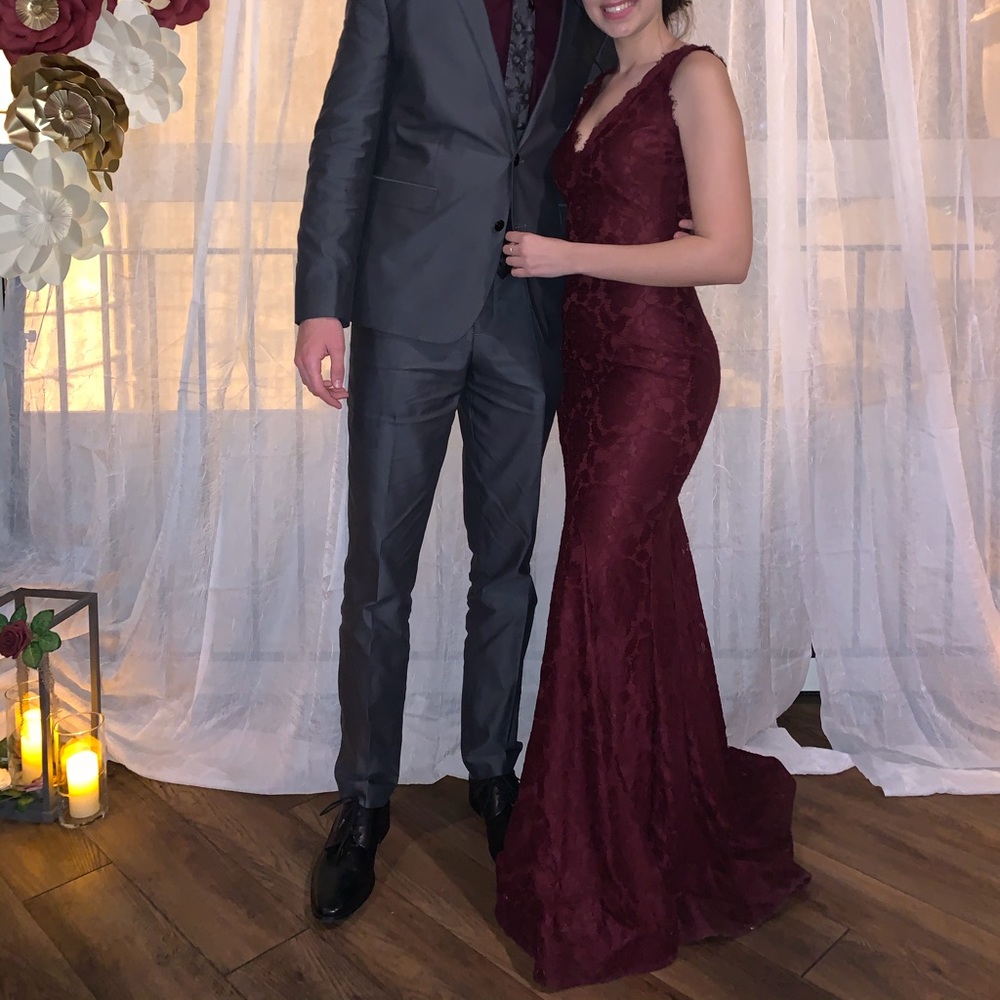 Burgundy prom dress